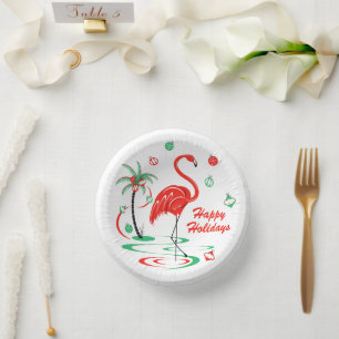 Bols En Carton Vacances de flamingo rouge de Noël 