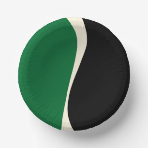 Bols En Carton Vagues simples 2 en vert, crème et noir