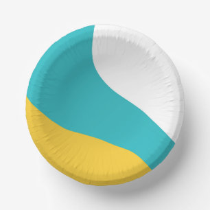 Bols En Carton Vagues simples - Turquoise et Jaune