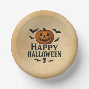 Bols En Carton Vintage/classique Happy Halloween jack-o-lantern