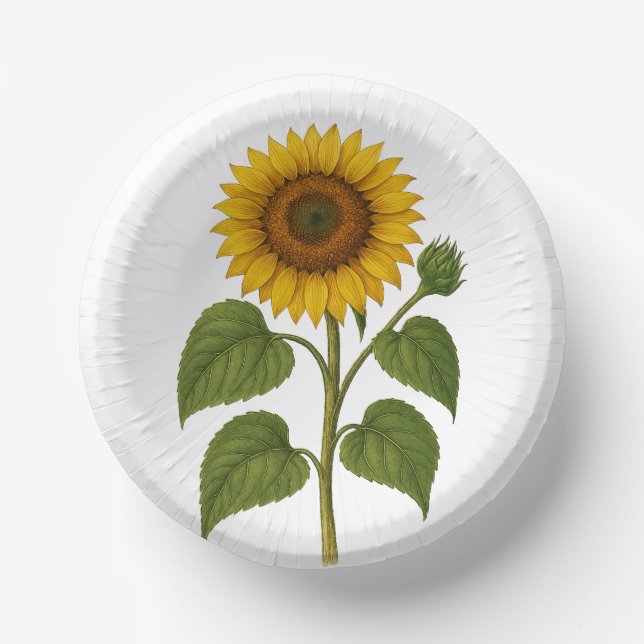 Bols En Carton Vintage Sunflower (Recto)