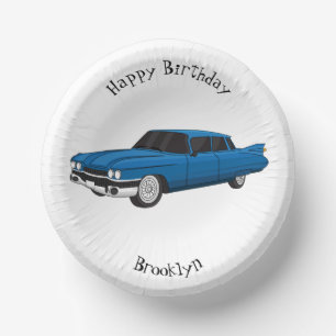 Bols En Carton Voiture classique bleu cool 1959 