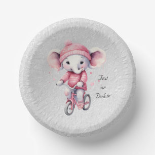Bols En Carton Watercolor Cyclisme Eléphant Papier Bowl