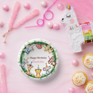 Bols En Carton Wild One mignonne Animaux Ballons Garçon fête d'an