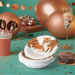 Bols En Carton Wild One Safari Tiger Anniversaire de l'enfant