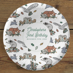 Bols En Carton Woodland Animals Boy's Book Thème Anniversaire