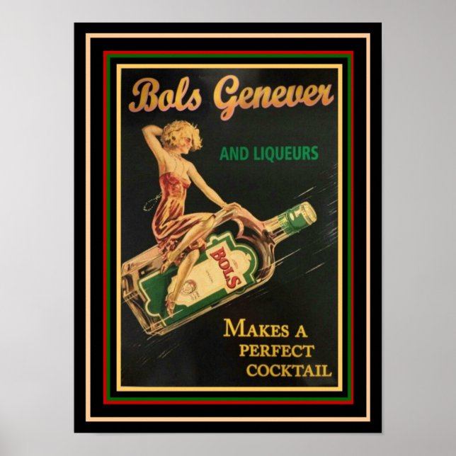 Bols Genever Vintage Ad Poster 12 x 16 (Front)
