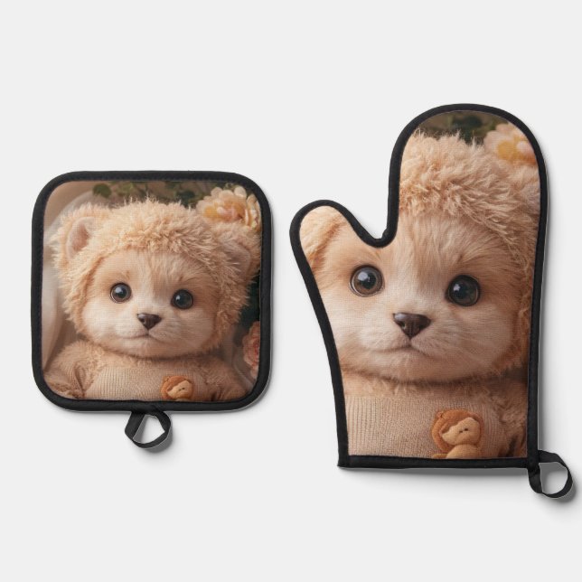 Bolsa de la compra reutilizable oven mitt & pot holder set (Front)
