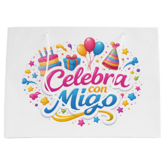 Bolsa de Regalo con Diseño “Celebra Conmigo” | Emp Large Gift Bag