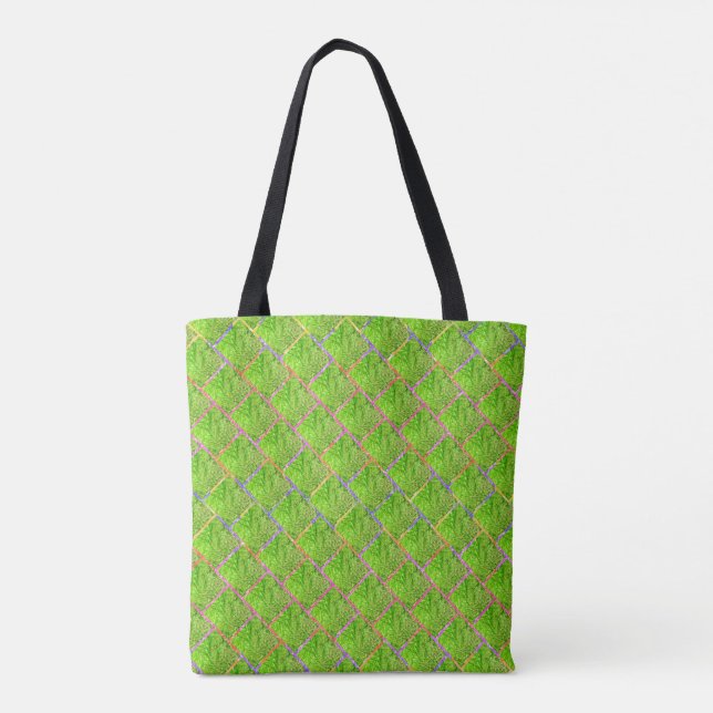 Bolsa verde amadurecido, amarelada, tijolinho tote bag (Back)