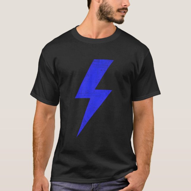 Bolt Lightning Blue Thunderbolt Team T-Shirt (Front)