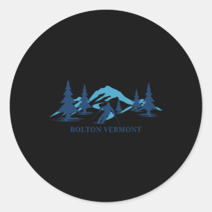 Bolton Vermont Ski Resort Skiing Skier  Classic Round Sticker