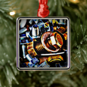 Bolts Pop Art Metal Ornament