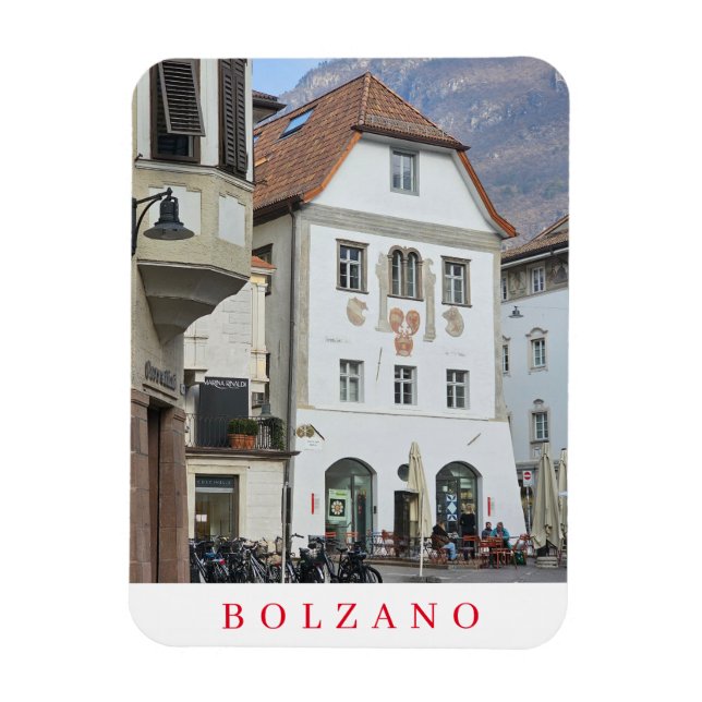 Bolzano Walther Square building view fridge magnet (Vertical)