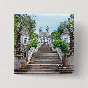 Bom Jesus de Braga Catholic Sanctuary, Portugal 2 Inch Square Button
