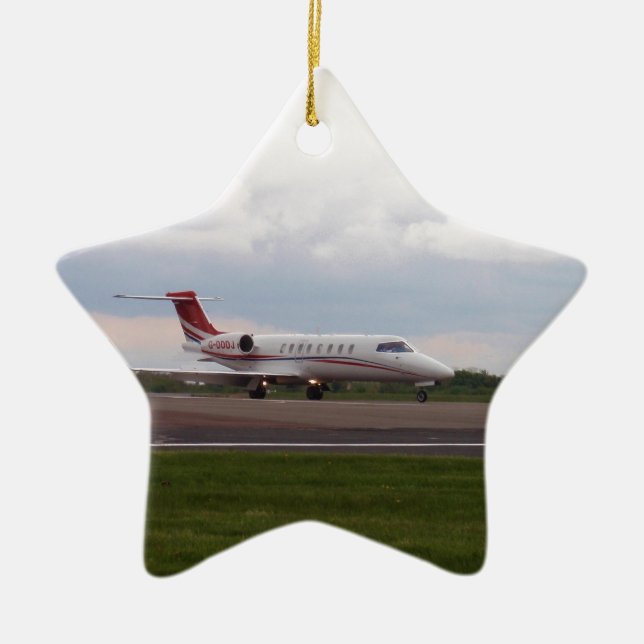 Bombardier Lear Jet 45XR Ceramic Ornament (Front)