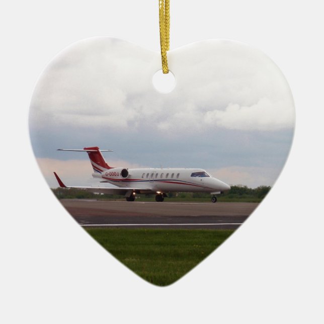 Bombardier Lear Jet 45XR Ceramic Ornament (Front)