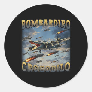 Bombardino Crocodilo Classic Round Sticker