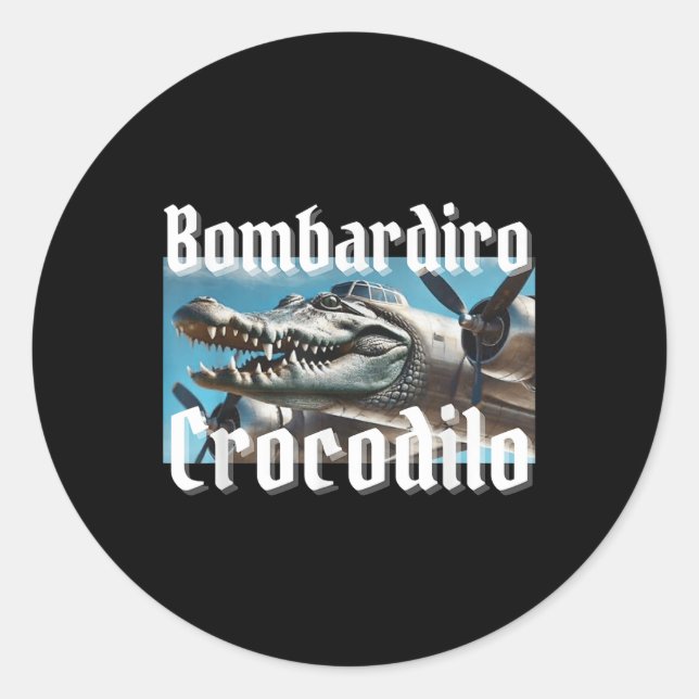 Bombardiro Bombardino Crocodilo Funny Italian Brai Classic Round Sticker (Front)