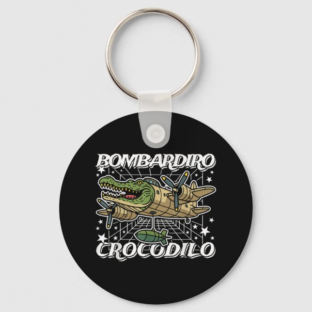 Bombardiro-crocodilo Italian-brainrot No Bad Drops Keychain (Front)