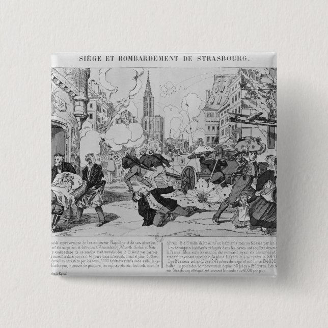 Bombardment and siege of Strasbourg 2 Inch Square Button (Front)
