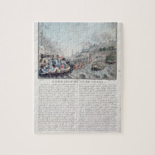 Bombardment of Genoa, 1684, engraved by Jean Bapti Jigsaw Puzzle