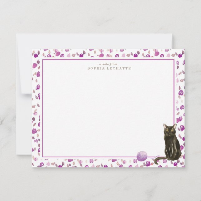 Bombay Black Cat Stationery Card (Front)