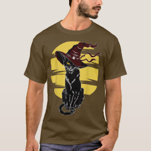 Bombay Cat Black And White Black Cat With Witch H T-Shirt