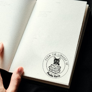 Bombay Cat, Book From the Library Of Rubber Stamp