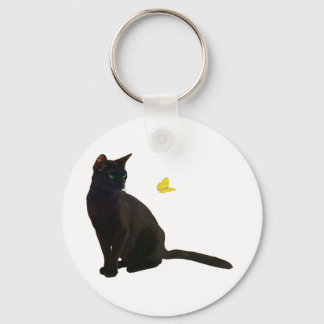 Bombay Cat & Butterfly Keychain