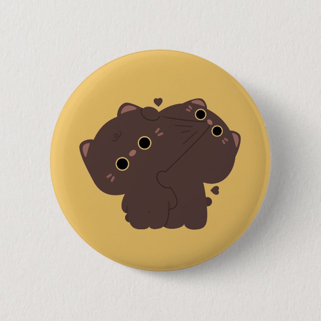 Bombay Cat Couple 2 Inch Round Button (Front)
