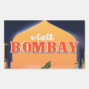 Bombay Vintage Travel Print. Sticker