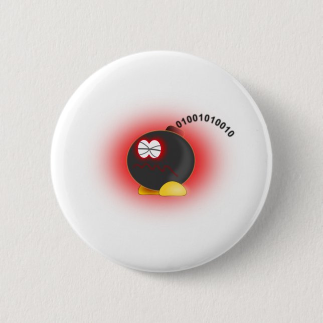 BombComputerVirus 2 Inch Round Button (Front)