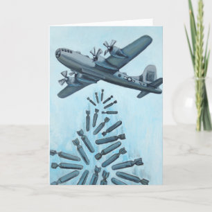 Bombe B-29 vintage 2ÈME GUERRE MONDIALE, carte de