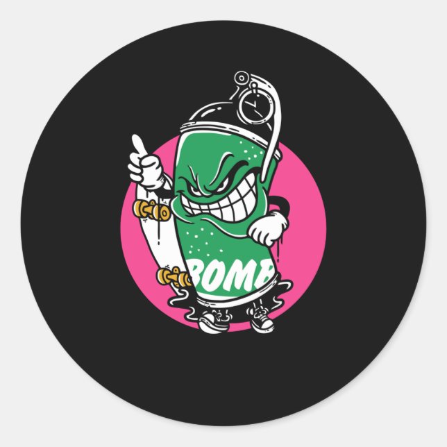 Bomber Classic Round Sticker (Front)