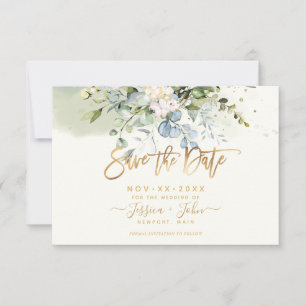 Bombino Elegant Dusty Blue Gum Eucalyptus Invitation