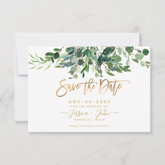 Bombino Elegant Lush Greenery Gum Eucalyptus Invitation