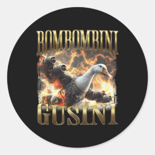 Bombombini Gusini Funny Italian Brainrot Meme Boot Classic Round Sticker