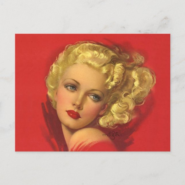 BOMBSHELL BAD GIRLS Retro Pin-Ups Postcard (Front)