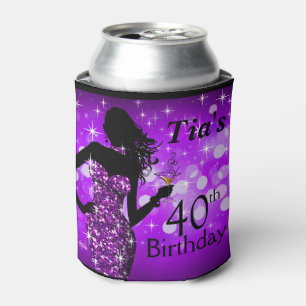 Bombshell Glitter Bling Sparkle Birthday   purple Can Cooler