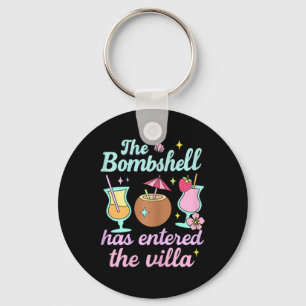 Bombshell Has Entered The Villa Funny Summer Pool Keychain
