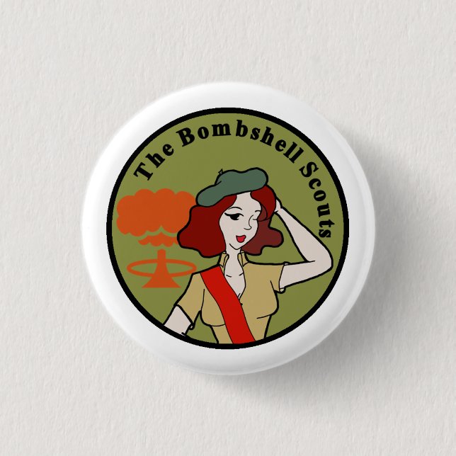 Bombshell Scout logo badge 1 Inch Round Button (Front)