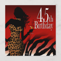 Bombshell Zebra 45th Surprise Birthday Party Red