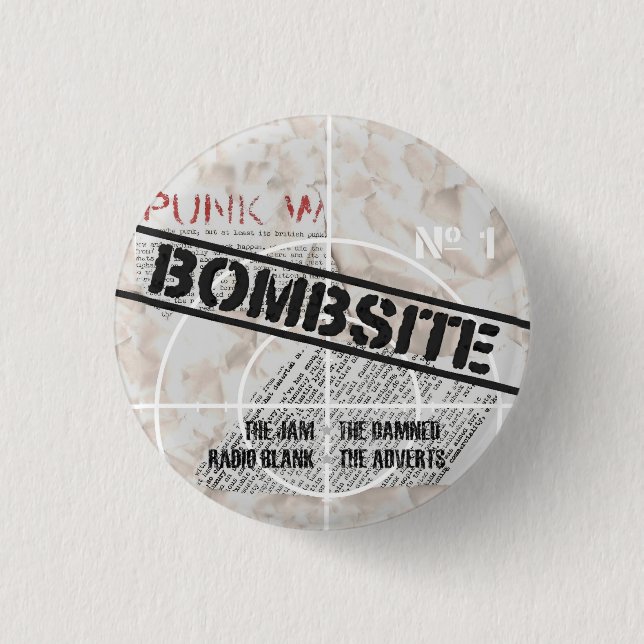 Bombsite Fanzine No, 1 cover 1 Inch Round Button (Front)