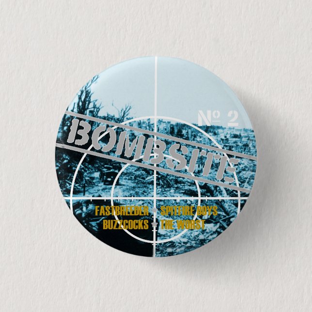Bombsite Fanzine No 2 Cover 1 Inch Round Button (Front)