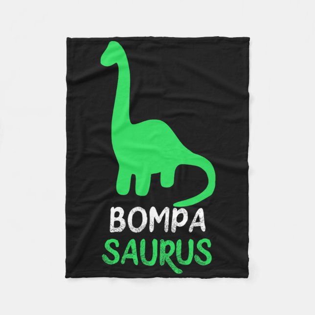 Bompa-saurus Funny Dino Dinosaur Bompasaurus  Fleece Blanket (Front)