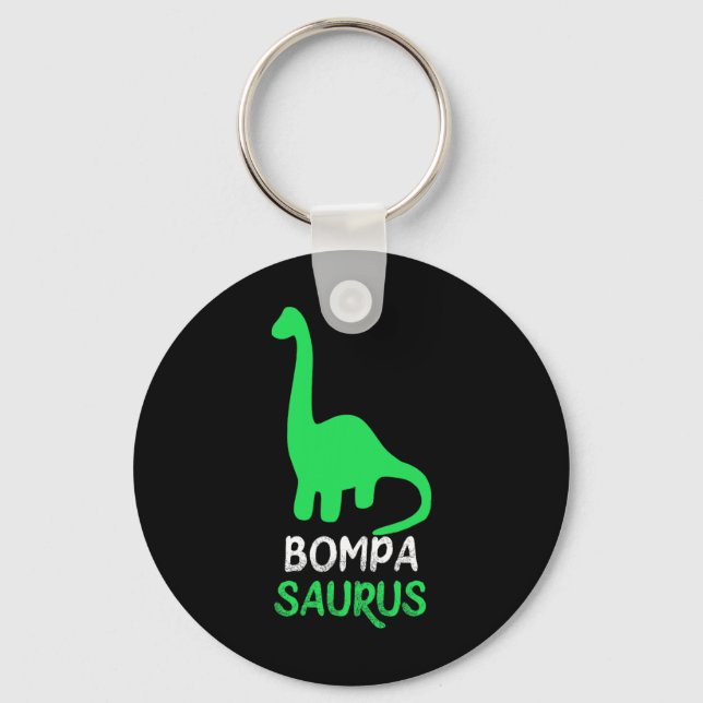 Bompa-saurus Funny Dino Dinosaur Bompasaurus  Keychain (Front)