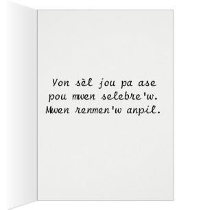 Bon anivèsè cheri