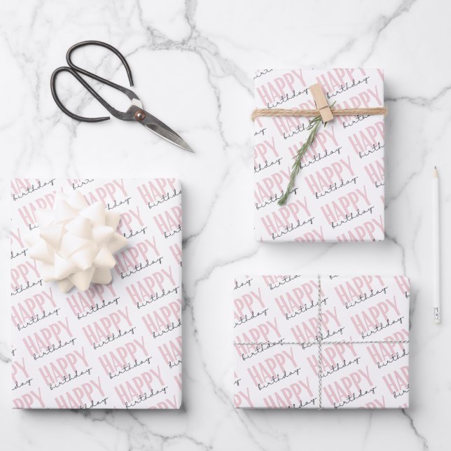 Bon Anniversaire Feuilles de papier enveloppant (Recto)