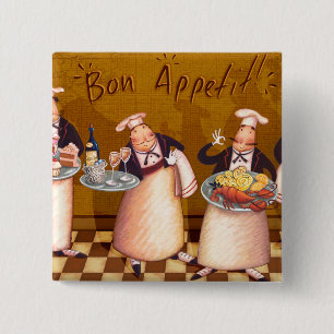 Bon Appétit 2 Inch Square Button